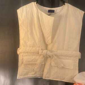 RACHEL Rachel Roy Ivory Quilted Vest